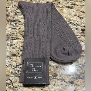 CHRISTIAN DIOR MEN’S SOCK TAUPE SIZE 10-13 FITS 6 1/2-12 NEW VINTAGE